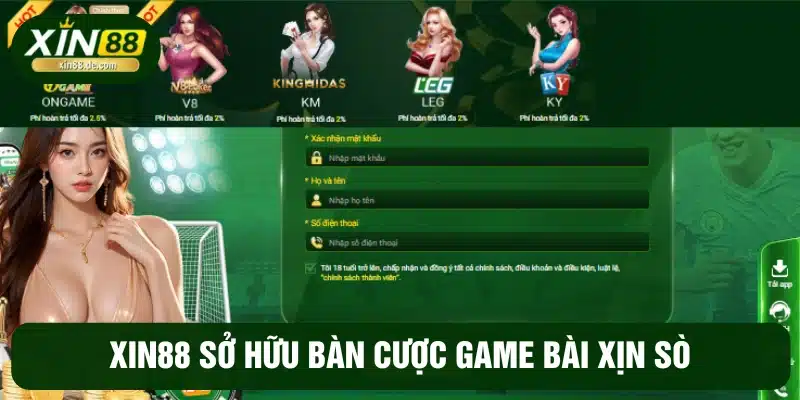 Chơi game bài hấp dẫn tại XIN88